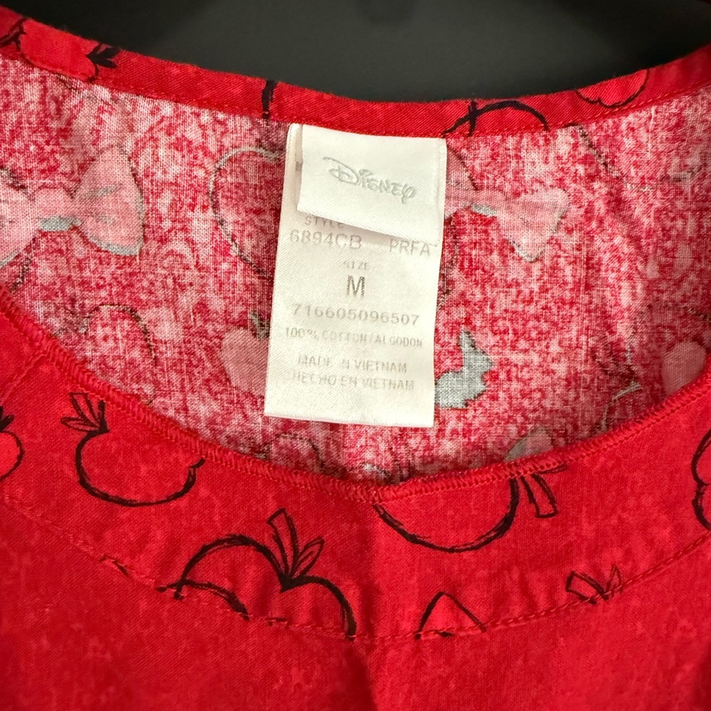Disney Red Snow White Scrub top - Picture 3 of 3